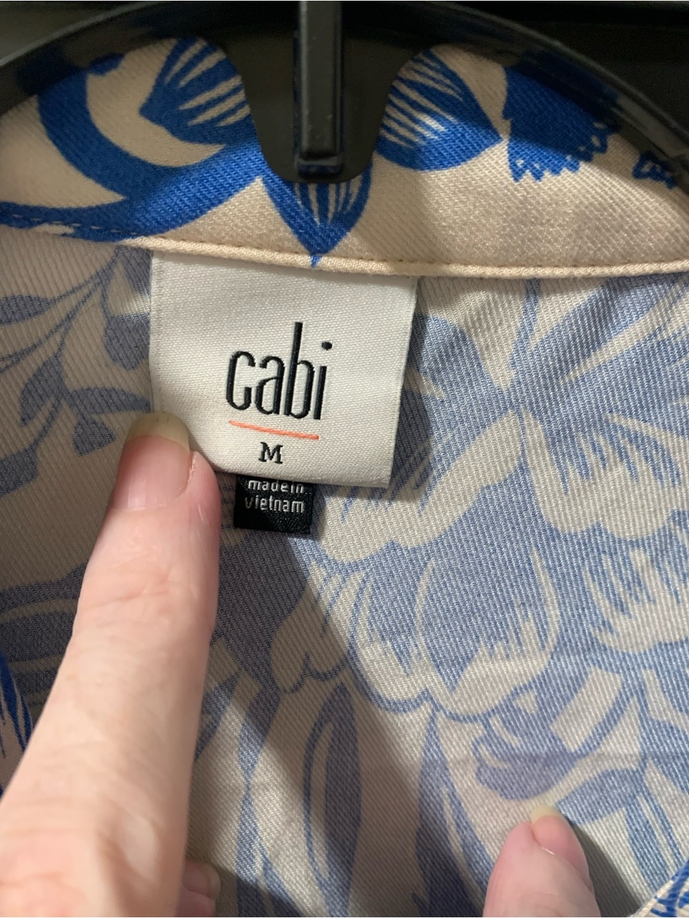 CAbi Blue and White Floral Shirt Dress - Picture 3 of 7